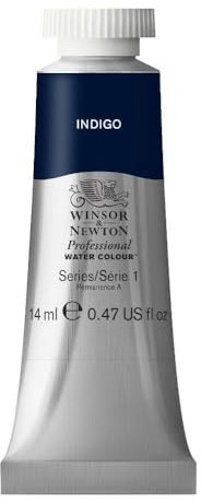 Winsor & Newton 0105322 Professional Aquarellfarbe, lebendige Wasserfarben in Künstlerqualität, hohe Farbbrillanz & Leuchtkraft, lichtecht, Archivqualität, 14ml Tube - Indigo