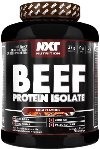 NXT Nutrition Beef Protein Isolate Powder - Protein Powder High in Natural Amino Acids - Paleo, Keto Friendly - Dairy and Gluten Free - Muscle Recovery | 1.8kg | Cola