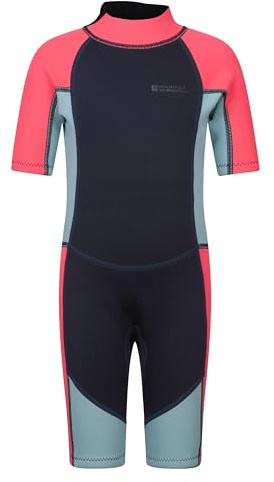 Mountain Warehouse Kids Shorty Wetsuit - 2.5mm Thickness, Flat Seams, Easy Glide Zip Children's Wetsuit, Neoprene, Adjustable Neck Closure - For Surfing, Swimming, Fuchsia (Kids) Teen Size 13 Years