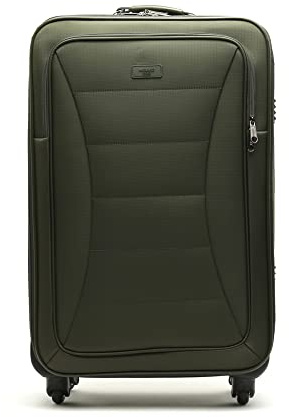 MISAKO Valigia in tessuto Grande da Viaggio leslie Verde Unisex – Bagaglio elegante morbido semirigido di 77 X 46 X 26 cm di 4 ruote