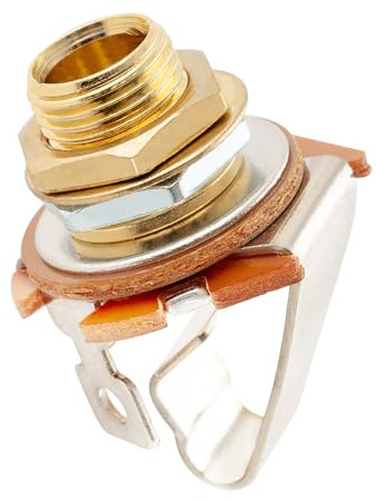 Musiclily Pro 1/4 inch Mono Output Jack Socket 2-Contact for Electric Guitar and Bass, Gold