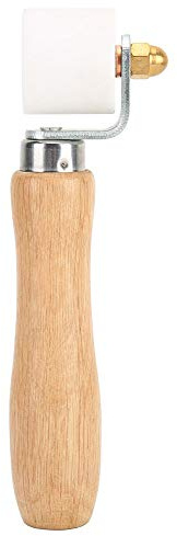 EVTSCAN Rouleau de Pression, 28 mm/1,1 po Rouleau de Pression à Main en PTFE, Outil de soudage résistant à la Chaleur, Manche en Bois, roulement bidirectionnel
