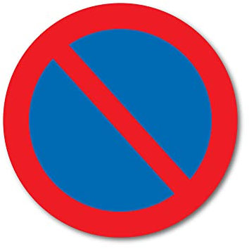Panneau magnétique Défense de stationner avec plastification anti-UV, Diamètre 20cm