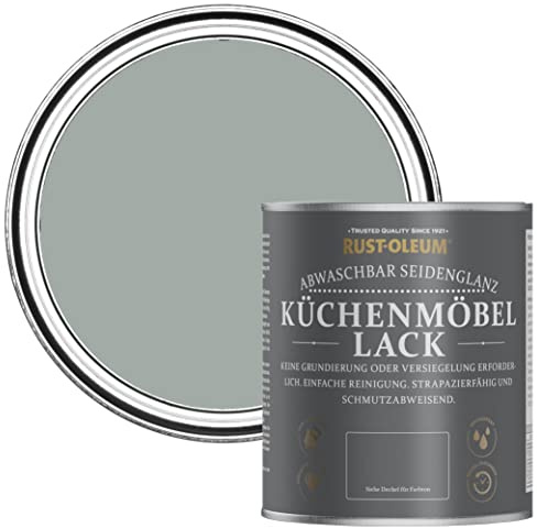 Rust-Oleum Grey Scrubbable Kitchen Cupboard Paint in Satin Finish - Pitch Grey 750ml