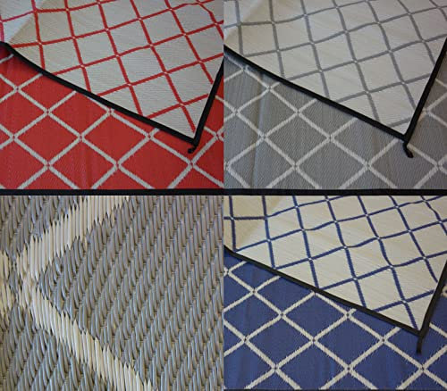 Schlauchland Outdoor Teppich Camping Matte ´´´odooro WAVETEX Diamond 2,7m x 5m blau-grau | VIELE GRÖSSEN + Farben | 450 g/m² Zeltteppich Vorzelt Teppich Garten Spieldecke Wohnwagen Camper | Premium