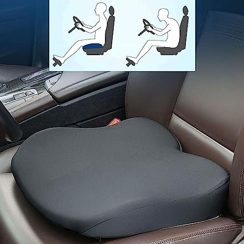 UVCMDUI Sitzerhöhung Auto Erwachsene, Auto Sitzkissen Vorne Schwarz 45x45cm, Sitzkeilkissen Orthopädisches Keilkissen mit Reißverschluss & Anti-Rutsch-Bezug für Auto, Bürostuhl, Rollstuhl