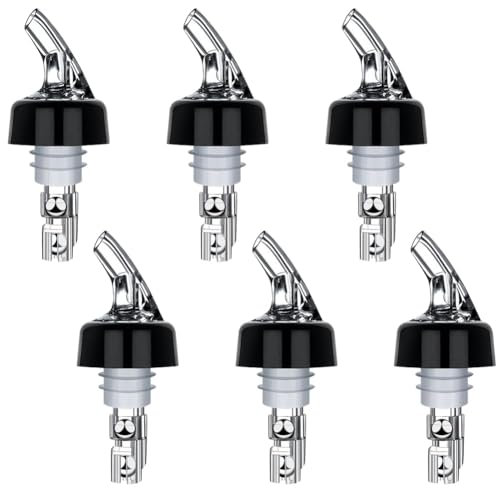 UQTUKO Bec Verseur Alcool, 6 Pièce Verseur de Bouteilles 4cl Verseurs de Liqueur Automatique de Bouteilles Mesuré Verseur Boissons Distributeur pour Liqueur Boissons Cocktails Vin