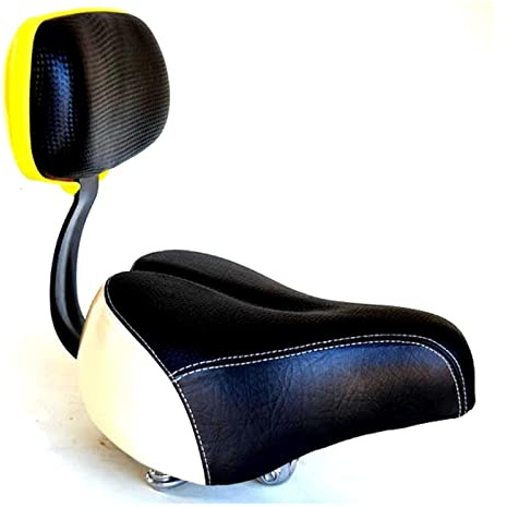 QTANZIQI Wide Big Bum Sillín de Bicicleta Cómodo y Suave Cojín de Asiento para Scooter eléctrico con Respaldo Funda Universal para Asiento de Bicicleta Piezas de Ciclismo (Color: Negro) Silk