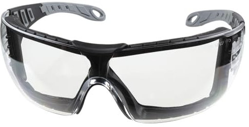 wolfcraft 4934000 Lunettes de protection professionnelles avec sangle - Avec bandeau - Niveau de protection 2 - Protection UV - Anti-buée - Anti-rayures - Pour travaux intensifs