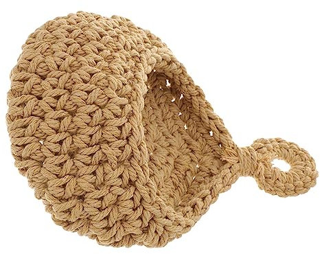 Amosfun Cestino Appeso Da Parete Intrecciato in Corda Per Frutta Verdura e Vasi Sospeso e Traspirante Supporto Medio Organizer Multifunzionale Per Cucina e Giardino