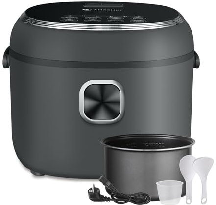​AMZCHEF Olla Arrocera 2L Multifuncional para 1-4 Personas, 4 Tazas (Sin Cocinar), Mini Rice Cooker de 400W, 7 Funciones de Cocción, Temporizador 12H Tiempo Preestablecido, Incluye Cesta de Vapor​
