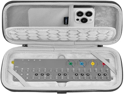 Geekria Hartschalen-Reise-Tragetasche, kompatibel mit Teenage Engineering OP-Z Portable Sequencer, Synthesizer, Drum Machine Bag (Dunkelgrau)