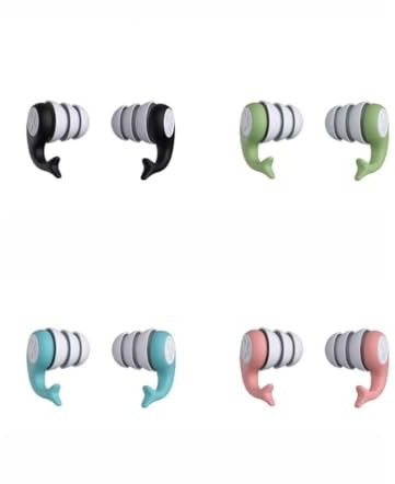 Lot de 4 paires de bouchons d'oreilles pour enfants (4 à 14 ans) – Cache-oreilles en silicone souple, imperméables et réutilisables – Idéal pour la natation, la douche, le surf, la plongée avec tuba