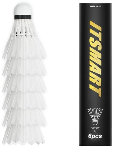 Rthynti 6Pcs Shuttlecocks Badminton, Professional Duck Feather Badminton, Shuttlecocks with Stability and Balance for Professional Training Or Family Outdoor Sports
