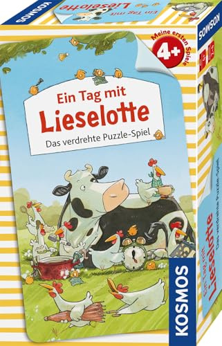 Kosmos 712792 Jeu de Puzzles et Enfants à partir de 4 Ans et Plus avec Liselotte - Jeu de Puzzle et Jeu d'enfant - Aventure Amusante de la Ferme avec mécanisme de dés - Favorise la Concentration