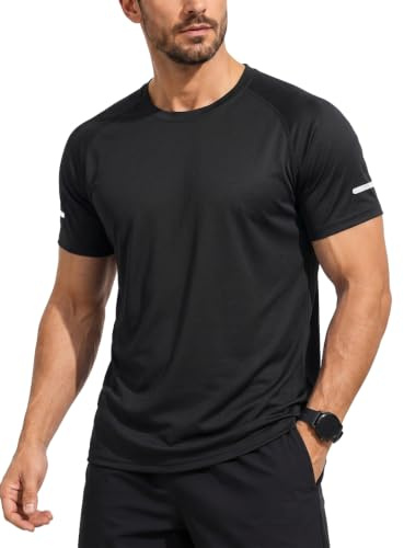 HUAKANG Mens T Shirts Quick Dry Breathable Short Sleeve Gym Tops | Sports Workout Running Athletic Crew Neck Moisture Wicking Tees