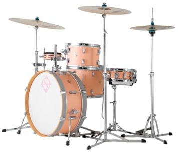 Dixon PODL520PF Little Roomer Shellset - Batería compacta de caoba de 5 piezas para estudio, escenario y conciertos acústicos, color melocotón fuzz
