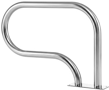 SOARS Rampe Piscine, Main Courante Piscine en Acier Inox (83 X 57 CM,1) | Charge 250 KG, avec Plaque de Base, Design Incurvé, Accessoires Incluses, Intérieur Extérieur pour Spa, Bain