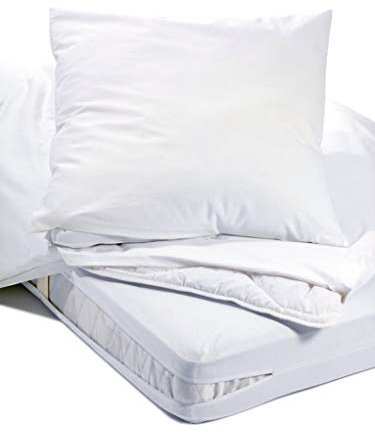 EVO-PRO-TECH Allergiker Milben Bettwäsche Matratzenbezug, rundum 90 x 200 cm, Encasing Milbenkotdicht Höhe 12 cm, Milbenschutz für Hausstauballergiker