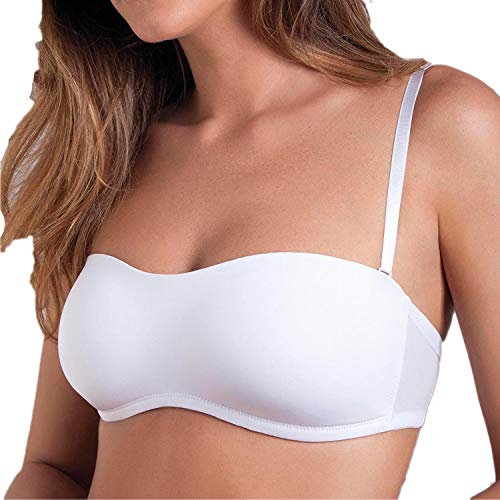 Cotonella 2 Reggiseni Fascia con Imbottitura e Spalline Regolabili Modello Simona. 1 Bianco + 1 Nudo - 3