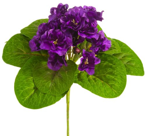 SilksAreForever 8 Silk African Violet Flower Bush -Purple (Pack of 24)