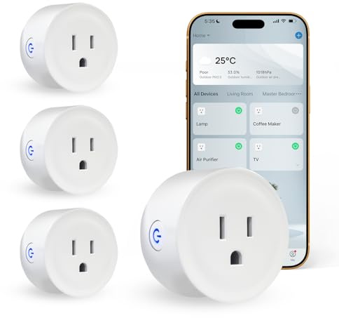 Osprey Smart Plug, Wi-Fi Outlet Socket Compatible with Alexa and Google Home, Automate APP, Timer Function, Voltage Measurement Function, No Hub Required, 16A (4 pcs)