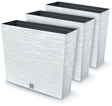 IMJ-Global Vaso per Piante da Interno Moderno, Fioriera da Esterno Rettangolare in Plastica Resistente da 44 Litri (58x18x49,8 cm) Vasi per Piante Ideali per Casa, Balcone, Giardino, Ufficio, Terrazza