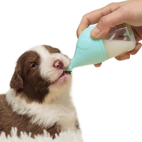20ML Aufzuchtflasche Katze, Silikonflasche Welpenmilch für Hunde Katzenmilch Nursing Bottle Puppy Flasche Neugeborene Pet Kleine Hunde Welpen Katze Milch (Blue, One Size)