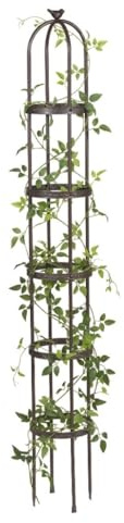 Evergreen 7 Feet Garden Metal Garden Obelisk Trellis for Climbing Plants Outdoor | Indoor Plant Trellis for Potted Plants | Floral Pattern Arch Trellis | Antique Copper