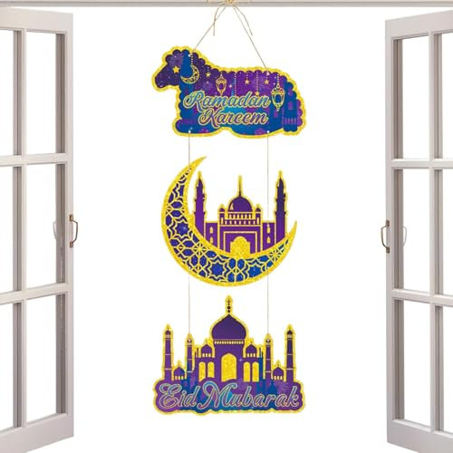 - Adorno para la puerta principal, decoraciones | Decoración Placa de puerta colgante de pared - Al-Fitr Suministros de fiesta, decoración del hogar, adorno para dormitorio, entrada, chimenea