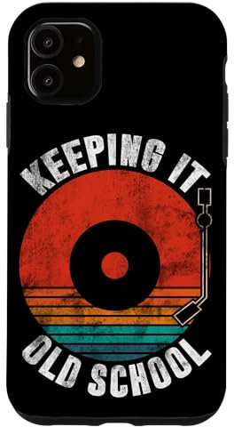 Coque pour iPhone 11 Keeping It Old School Tourne-disque vinyle vintage rétro DJ