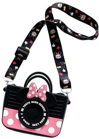 Eterspr Pequeño Bolso Cruzado con Lazo para Orejas de Ratón, Mini Bolso Bandolera de Silicona, para Pequeños Artículos de Moda, Holds Four Lipsticks and a Set of Keys