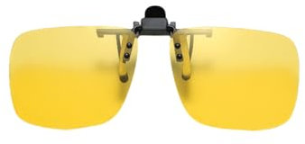DmDoyy Clip-on Nachtfahrbrille, Nachtbrille, Sonnenbrille Aufsatz Clip on Sonnenbrille, Zum Autofahren Für Herren Und Brillenträger, Verbessert Kontrast, Gelbe HD Polarisierte Gläser