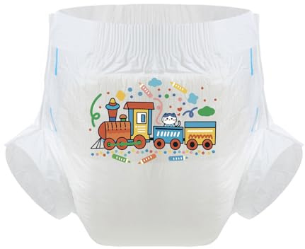 CutiePlusU - Pañales para adultos (paquete de 3 unidades, desechables, con superficie seca, absorción máxima para la noche, ideal para incontinencias, Kawaii Kitten in Train White (M 71-96 cm)
