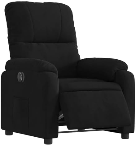 YUTAASU Poltrona relax elettrica con funzione reclinabile fino a 135 gradi, tessuto in microfibra, tasca laterale, robusto telaio in legno e metallo, portata fino a 110 kg, poltrona per TV