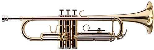 Classic Cantabile TR-39 Trompeta en Bb (campana de latón 125 mm, tubo de boca de latón dorado, deslizadores de alpaca)