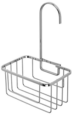 Croydex Shower Caddy Hanging Shower Storage - Hook Over Rack with No Drilling Required with Secure Self-Adhesive Pad Included, Rust Free Stainless Steel Bathroom Storage