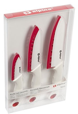 Alpina CE2601008 Ensemble de 3 Couteaux Céramique Blanc 35 x 32,5 x 36 cm