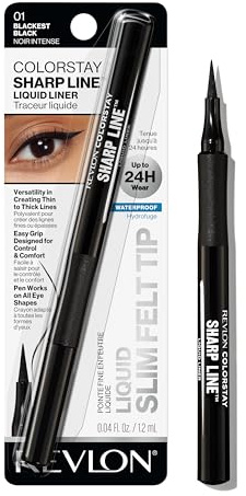 Revlon Liquid Eyeliner Pen, ColorStay Sharp Line Eye Makeup, Waterproof, Smudge-proof, Longwearing with Slim Tapered Tip, Sharp Line