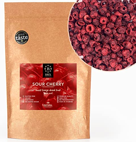 BRIX Cerise Aigre Lyophilisés | Cerises Seches 100% Naturelle 105 g | Fruits Secs Great Taste Award | Sans OGM Sans Gluten Vegetalien Vitamines Conservees