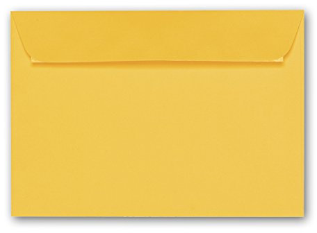 ARTOZ 50x Briefumschläge DIN C6 Gelb - 16,2 x 11,4 cm - haftklebend - gerippte Kuverts ohne Fenster - Serie Artoz 1001