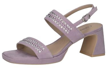 CAPRICE Damen Sandalen mit Absatz aus Leder Elegant, Lila (Lavender Suede), 37 EU