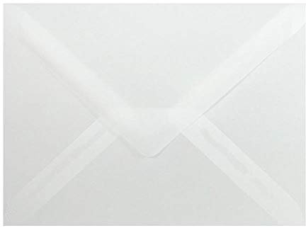 Paper24 Paper24 25 Umschläge B6 feuchtklebend 120 g/qm, Briefumschläge 12,5 x 17,5 cm für Hochzeit, Geburtstag, (60 Transparent)