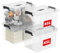 Cetomo 45L*4 Aufbewahrungsboxen, Tragbare Plastikboxen mit Deckeln, Organizer-Behälter mit Griff und Clips, Stapelbar, Ineinander Nestbar, für Zuhause und Büro, Transparent, 45L-4er Pack