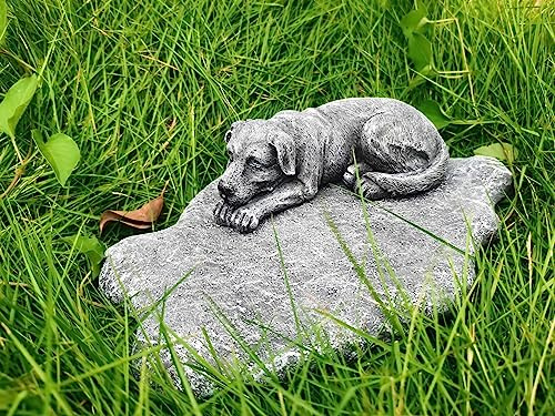 cuhair Targhette personalizzate per tomba di cani e animali domestici, con incisione su pietra tombale, messaggio commemorativo fai da te (grigio)