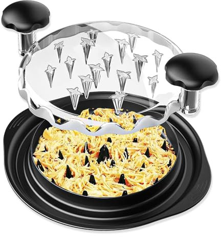 BNGXR Tritatutto per pollo, 25 cm, Strumento trituratore per polli,Tritatutto per Pollo con Coperchio Trasparente Tritacarne,con manici e base antiscivolo, per carne di maiale e pollo,Insalata