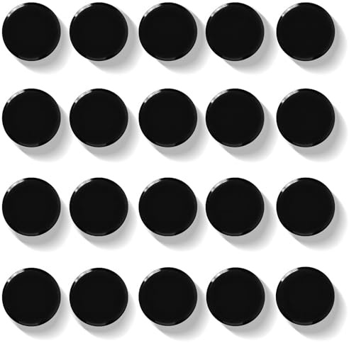 QOJOPU Calamite Frigorifero Calamite Potenti 20 Pezzi – Magneti Rotonde Piccole, Mini Calamite per Lavagna Magnetica, Magnete Potente Decorativo Nero, Calamita Frigo per Ufficio, Casa, Scuola, Mappe