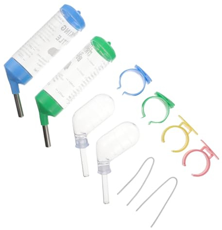 Toddmomy 4 Piezas Bebedero para Pequeños Animales de Botellas de Agua para Hámsteres Cobayas y Roedores y Diseño Antiderrame y Instalación