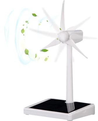 xowwyue Mini molino de viento solar, herramienta de enseñanza de ciencia para niños, decoración de experimentos de enseñanza de ciencias artesanales para el hogar, jardín, escritorio