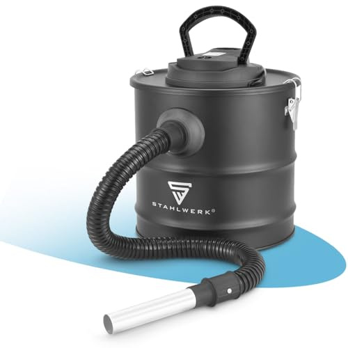 STAHLWERK - Aspirador de ceniza, potencia de 1000 vatios, gran contenedor de residuos de 20 litros, aspirador de chimenea con filtro HEPA y función de soplado, para cenizas frías, horno, barbacoa & at